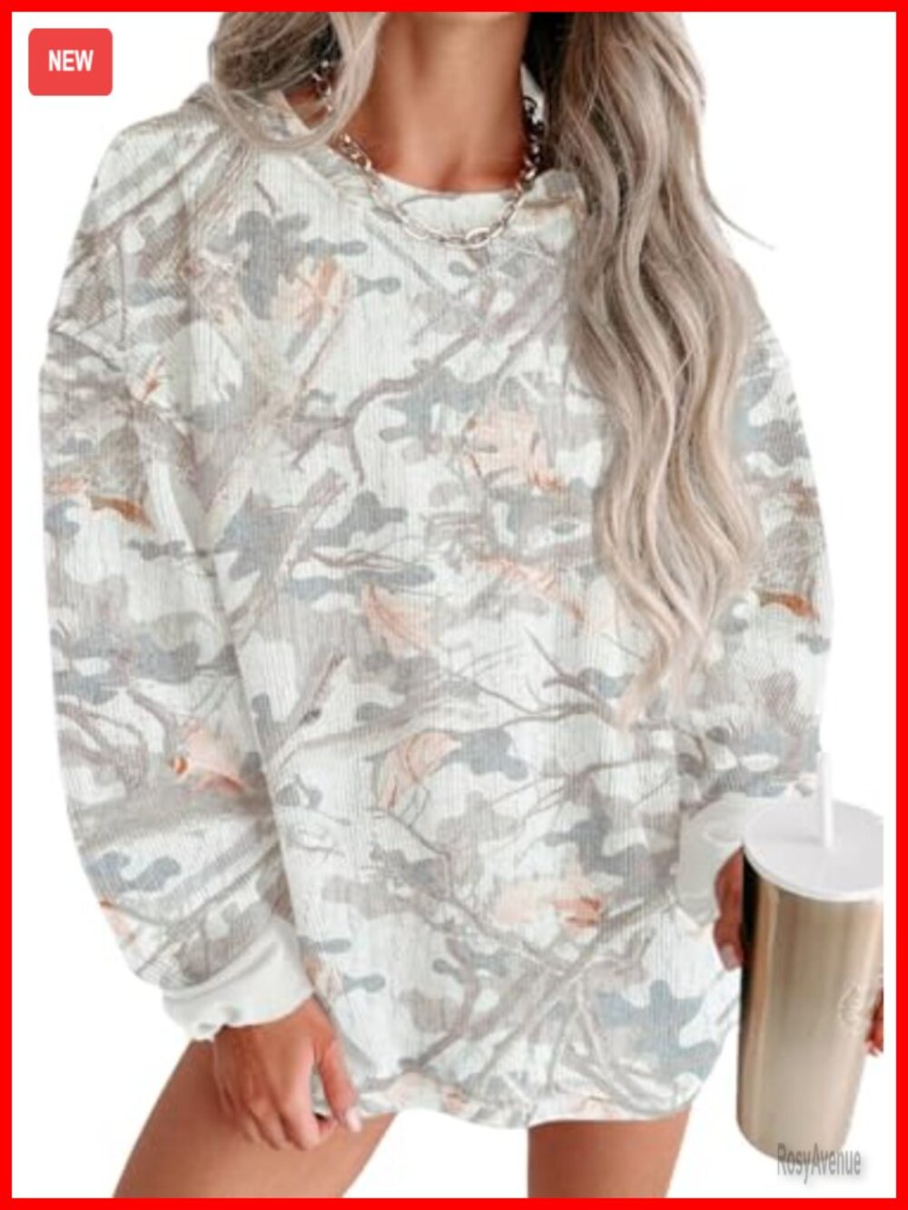 Womens Oversized Corduroy Crewneck Sweatshirt Long Sleeve Pullover